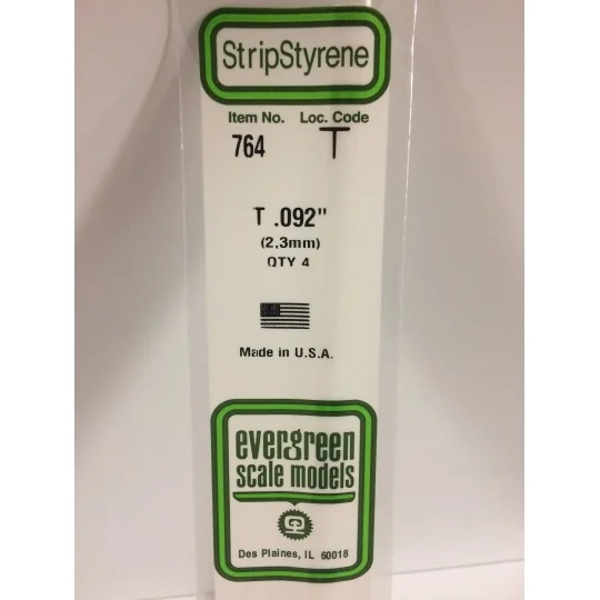 Profile T 2.3x350mm Ref: 764 - Evergreen - S1370764 S1370764-T-profile 2.3x350mm Ref: 764 - Evergreen - S1370764
