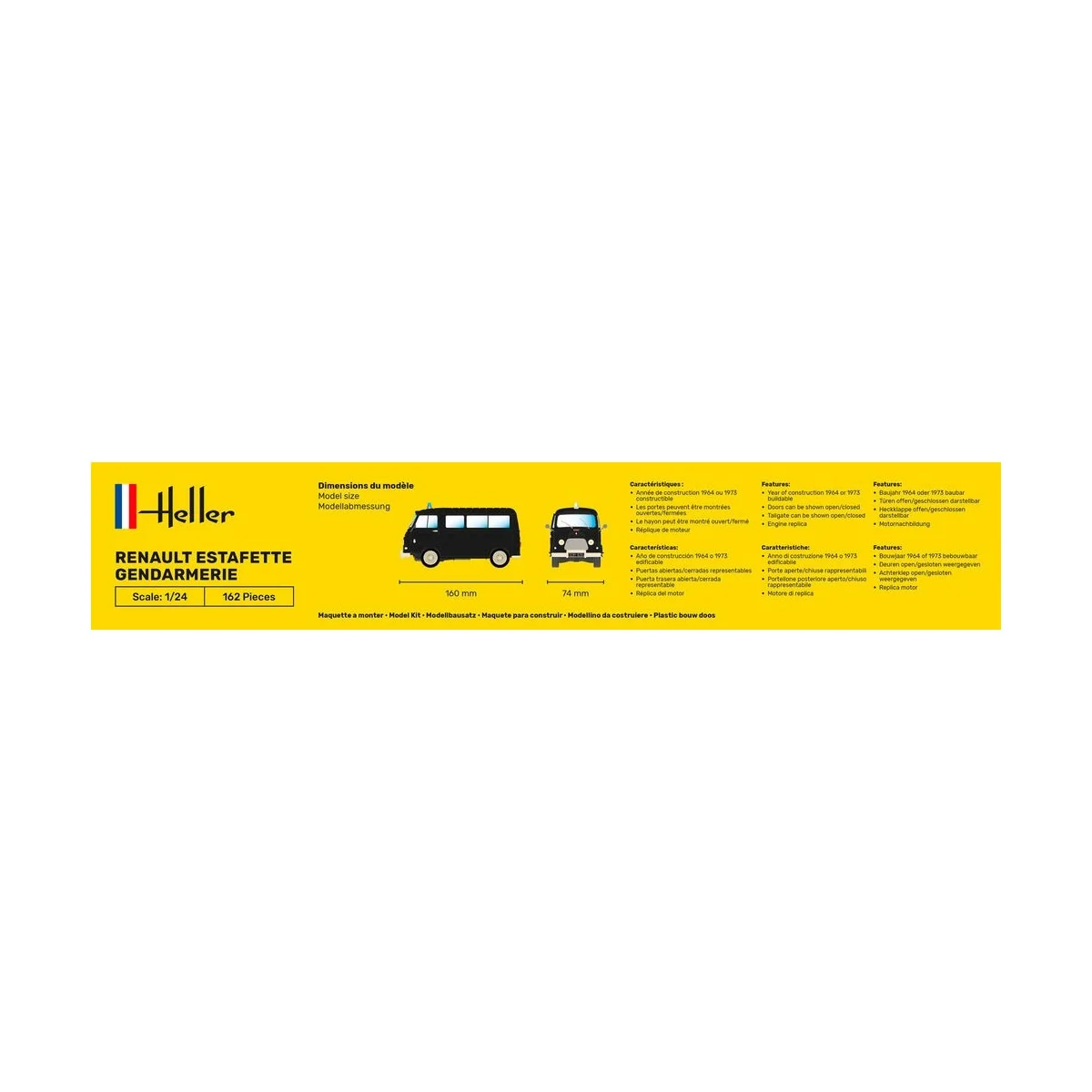 Renault Estafette Gendarmerie 1/24 Heller + colle et peintures Heller HEL-56742 - 4