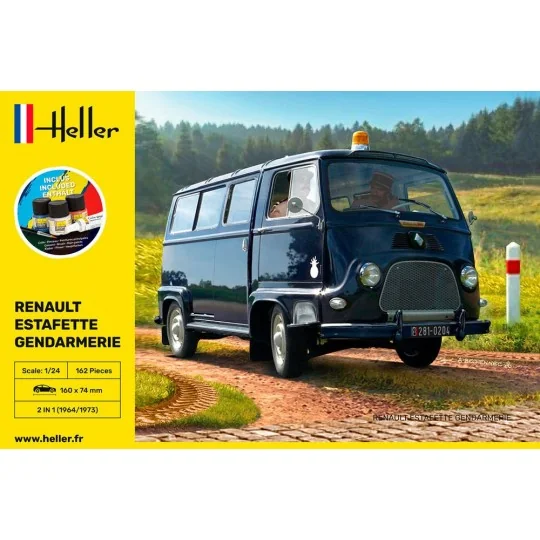 Renault Estafette Gendarmerie 1/24 Heller + colle et peintures Heller HEL-56742 - 2 HEL-56742-Renault Estafette Gendarmerie 1/24 Heller + colle et peintures - HEL-56742