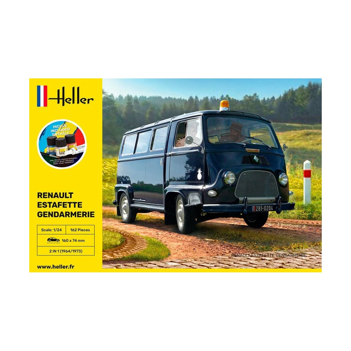 Renault Estafette Gendarmerie 1/24 Heller + colle et peintures Heller HEL-56742 - 2 Renault Estafette Gendarmerie 1/24 Heller + colle et peintures Heller HEL-56742 - 2