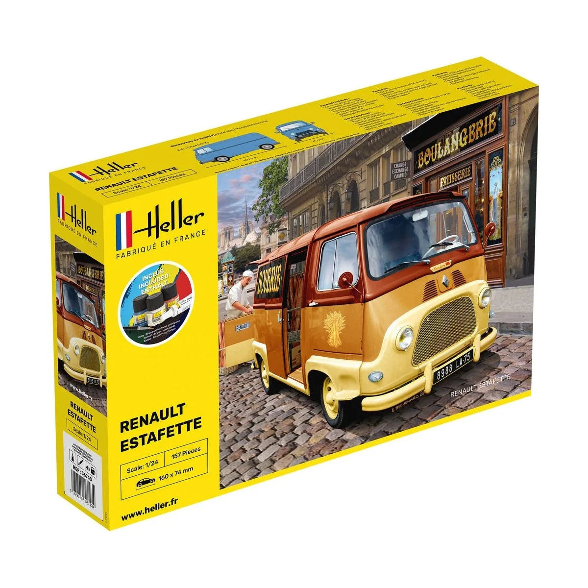 Renault Estafette 1/24 Heller + colle et peintures Heller HEL-56743 - 1 Renault Estafette 1/24 Heller + colle et peintures Heller HEL-56743 - 1