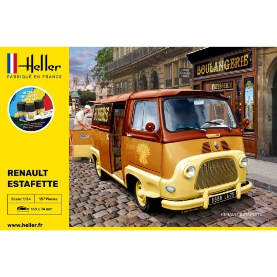 Renault Estafette 1/24 Heller + colle et peintures Heller HEL-56743 - 2 HEL-56743-Renault Estafette 1/24 Heller + colle et peintures - HEL-56743