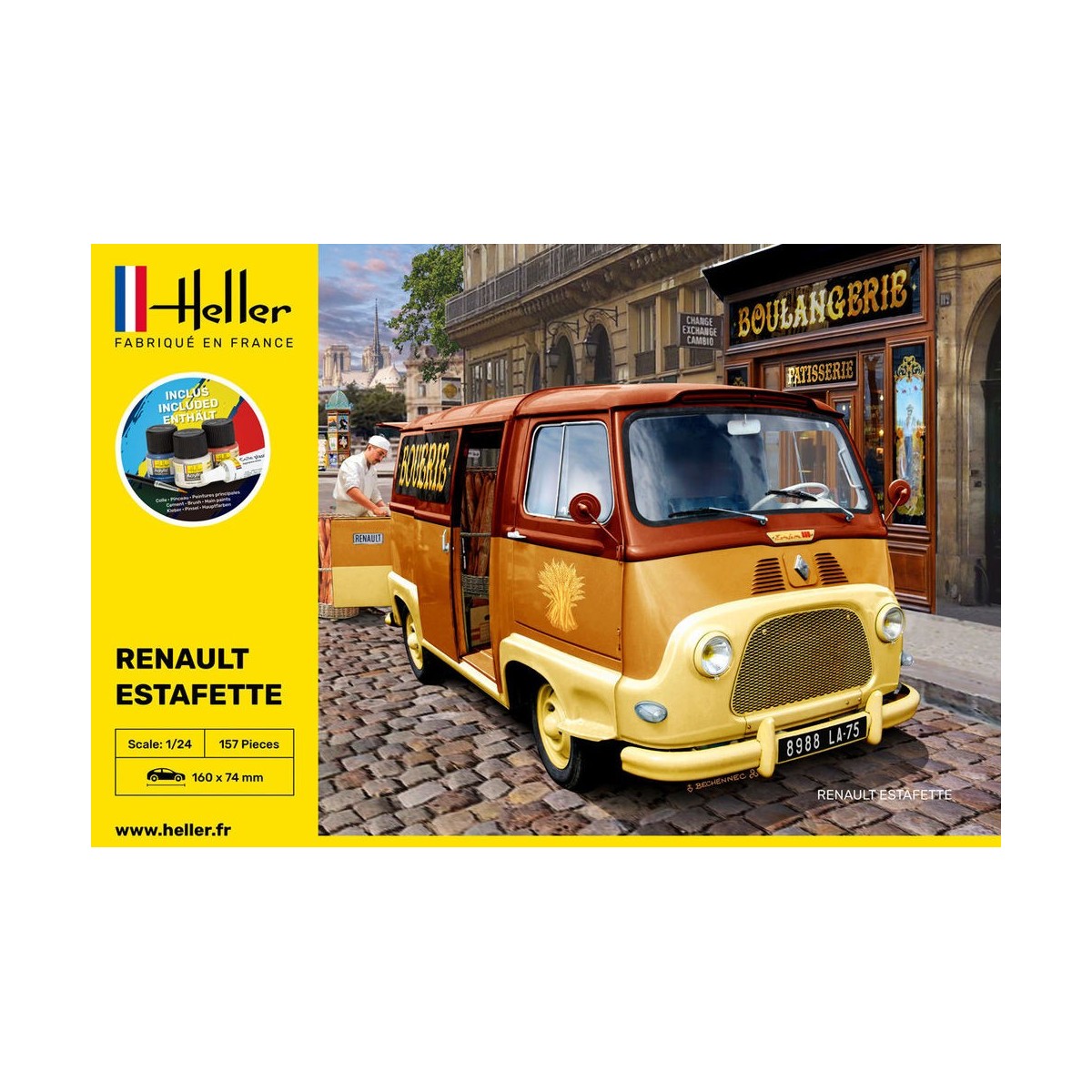 Renault Estafette 1/24 Heller + colle et peintures Heller HEL-56743 - 2