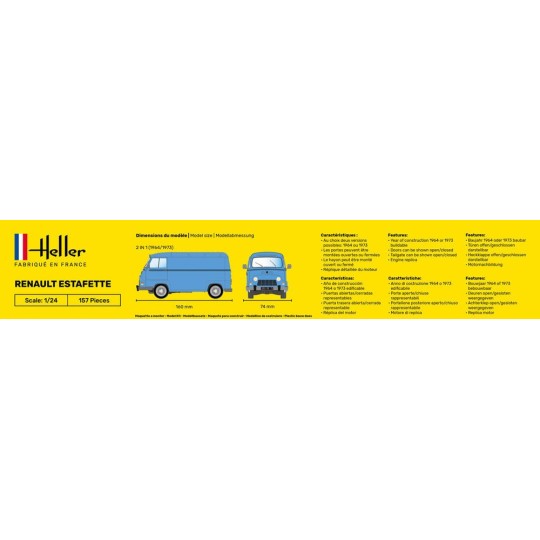 Renault Estafette 1/24 Heller + glue and paints Heller HEL-56743 - 4 HEL-56743-Renault Estafette 1/24 Heller + glue and paints - HEL-56743