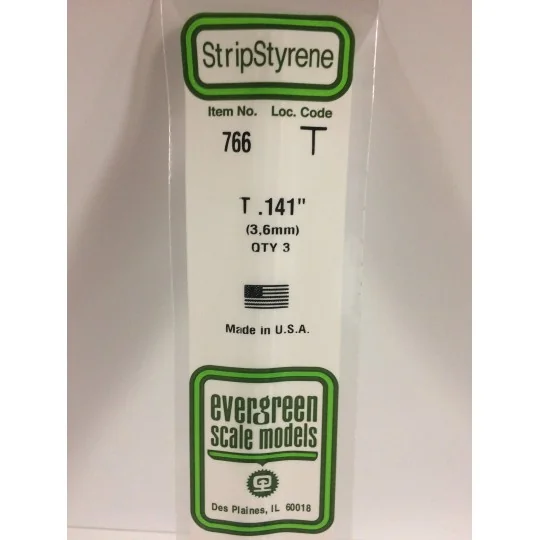 Profile T 3.6x350mm Ref: 766 - Evergreen - S1370766 S1370766-T-profile 3.6x350mm Ref: 766 - Evergreen - S1370766