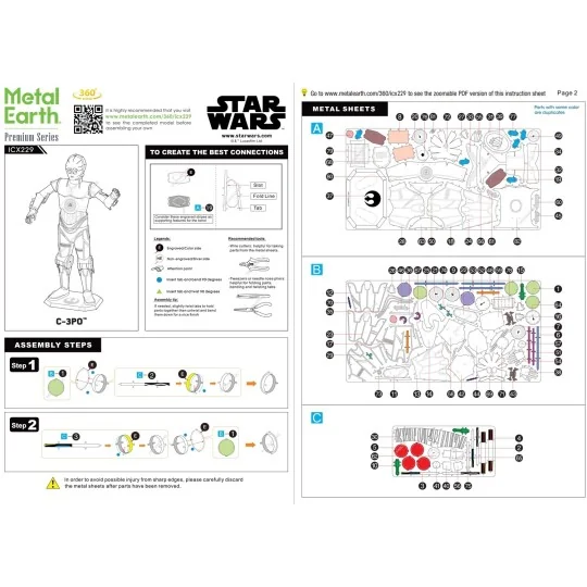 ICX229-Premium Series C-3PO Star Wars Metal Earth