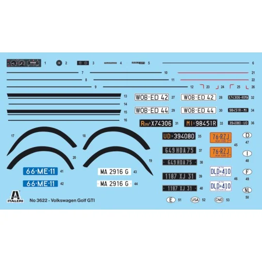 I3622-VW Golf GTI Série 1 1976-78 1/24 Italeri