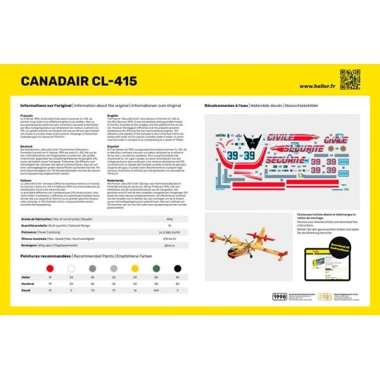 HEL-56370-Canadair CL-415 1/72 Heller + colle et peintures