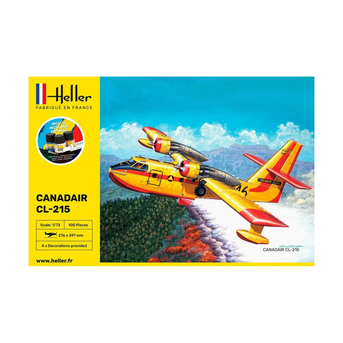 Canadair CL-215 1/72 Heller + glue and paints Heller HEL-56373 - 2 Canadair CL-215 1/72 Heller + glue and paints Heller HEL-56373 - 2
