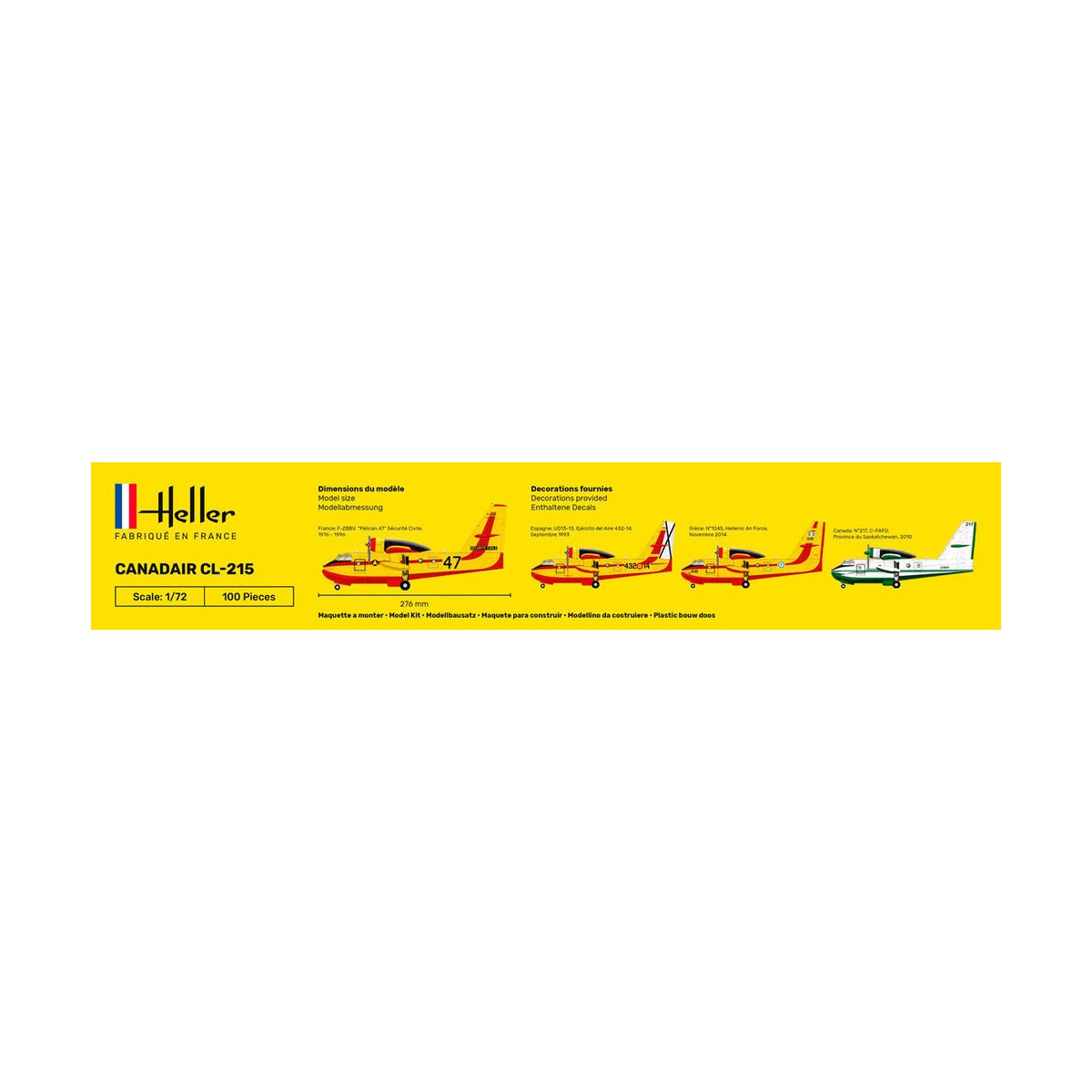 Canadair CL-215 1/72 Heller + glue and paints Heller HEL-56373 - 4 Canadair CL-215 1/72 Heller + glue and paints Heller HEL-56373 - 4