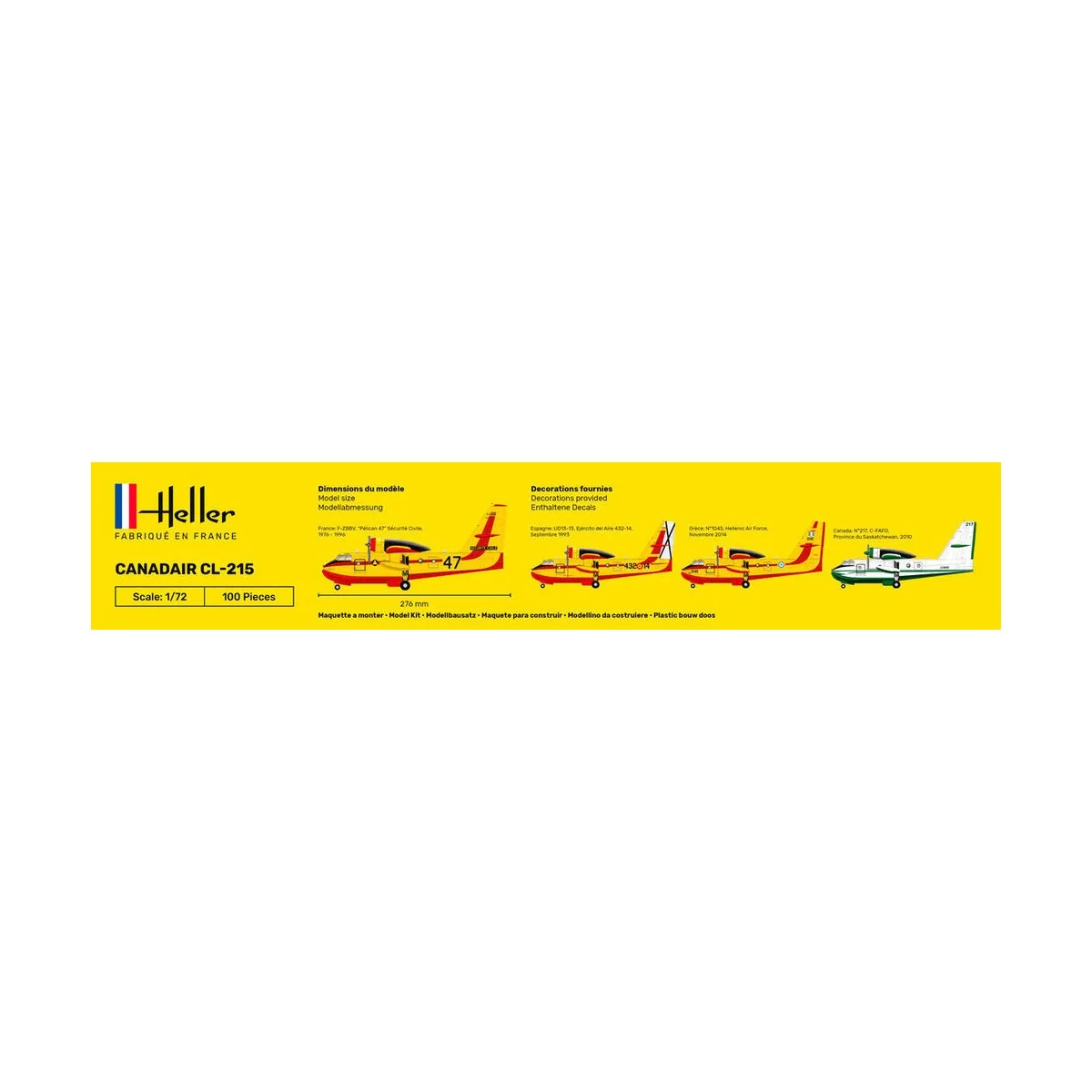Canadair CL-215 1/72 Heller + glue and paints Heller HEL-56373 - 4 Canadair CL-215 1/72 Heller + glue and paints Heller HEL-56373 - 4