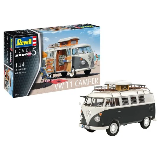 Wolkswagen T1 Caoping-Car 1/24 Revell Revell 07674 - 1 07674-Wolkswagen T1 Caoping-Car 1/24 Revell - 07674