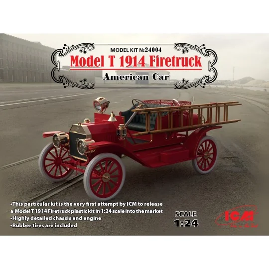 Ford Model T 1914 Pompiers US 1/24 ICM 24004 - 1 ICM-24004-Ford Model T 1914 Pompiers US 1/24 ICM - 24004