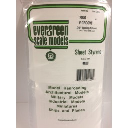 V-grooved plate 0.50x1.0x150x300mm Ref: 2040 - Evergreen - S1372040