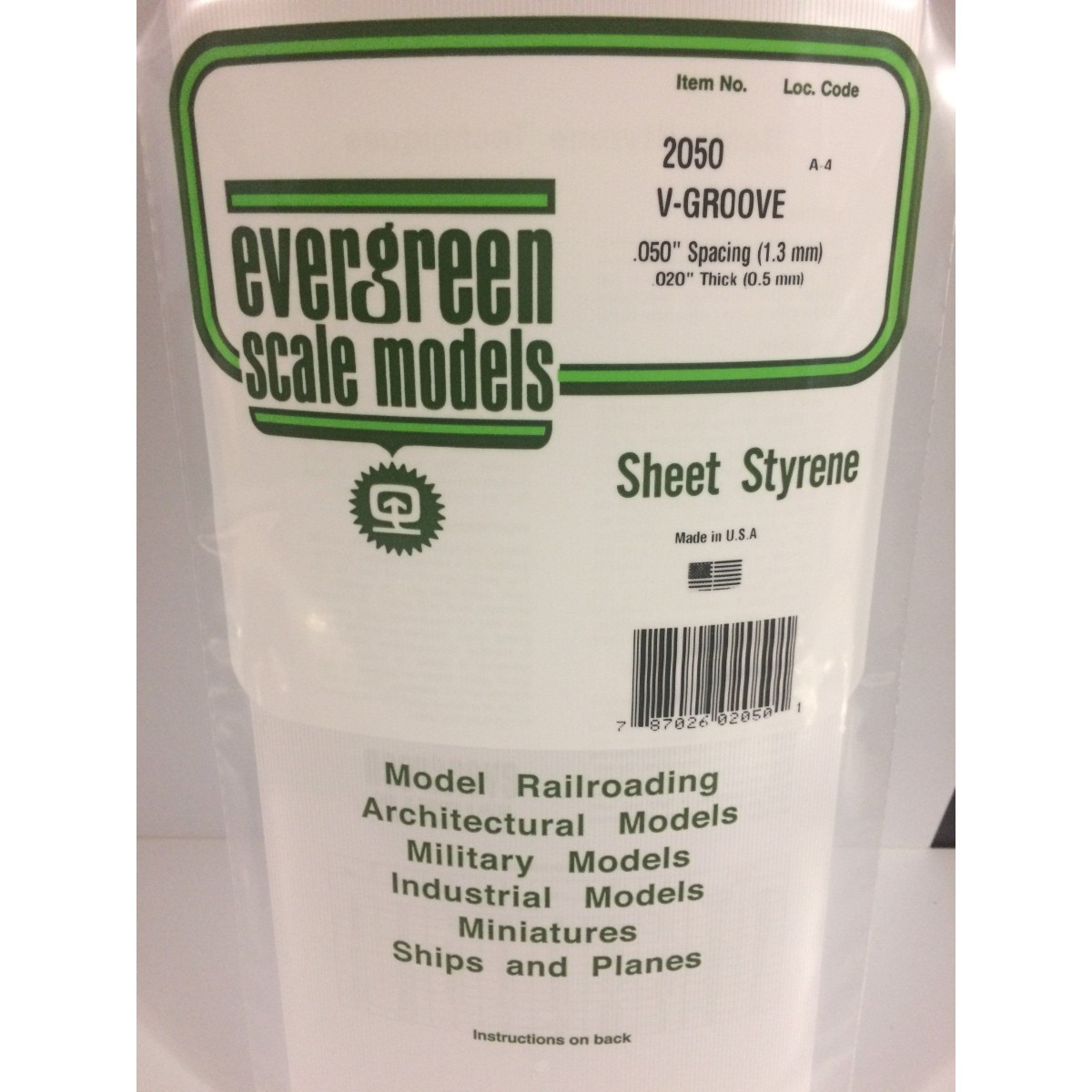 V-grooved plate 0.50x1.3x150x300mm Ref: 2050 - Evergreen - S1372050 V-grooved plate 0.50x1.3x150x300mm Ref: 2050 - Evergreen - S1372050