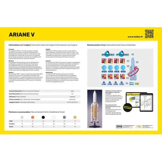 HEL-80441-Fusée Ariane 5 1/125 Heller - HEL-80441