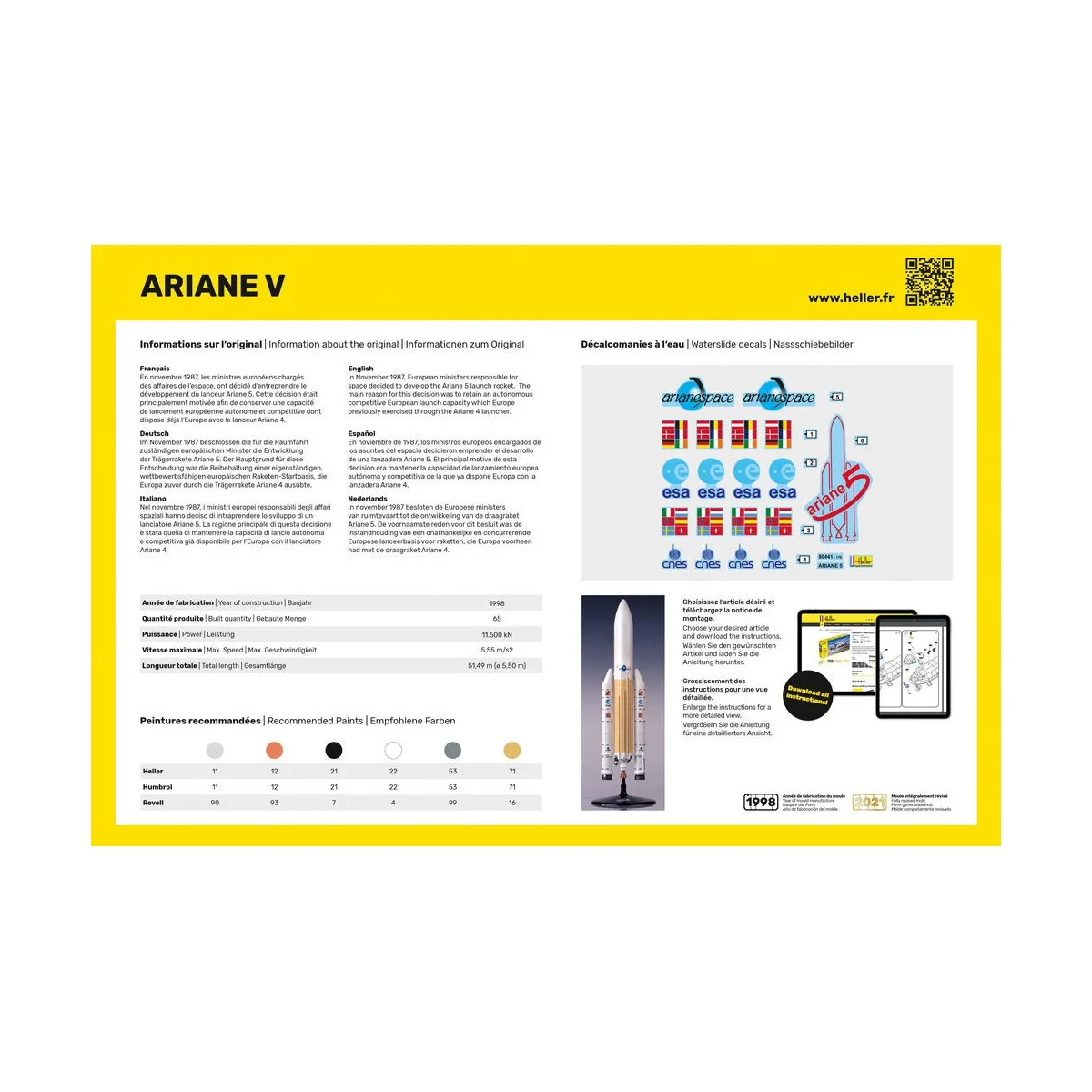 Fusée Ariane 5 1/125 Heller Heller 80441 - 3