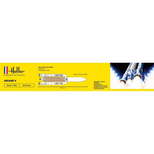 Rocket Ariane 5 1/125 Heller + glue and paints Heller HEL-56441 - 4 HEL-56441-Rocket Ariane 5 1/125 Heller + glue and paints - HEL-56441