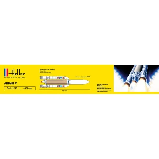 Rocket Ariane 5 1/125 Heller + glue and paints Heller HEL-56441 - 4 HEL-56441-Rocket Ariane 5 1/125 Heller + glue and paints - HEL-56441