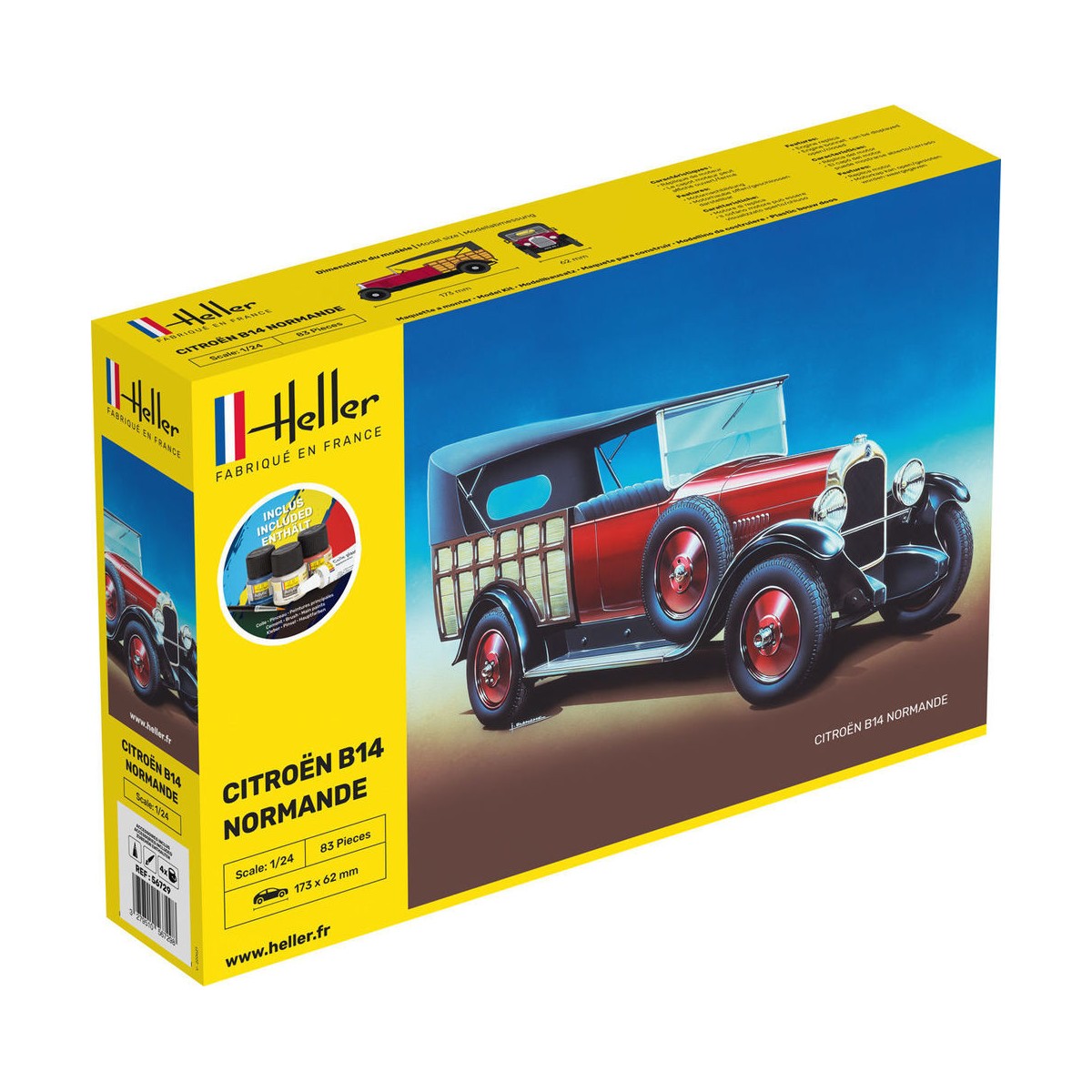 Citroen B14 Normande 1/24 Heller + colle et peintures Heller 56729 - 1