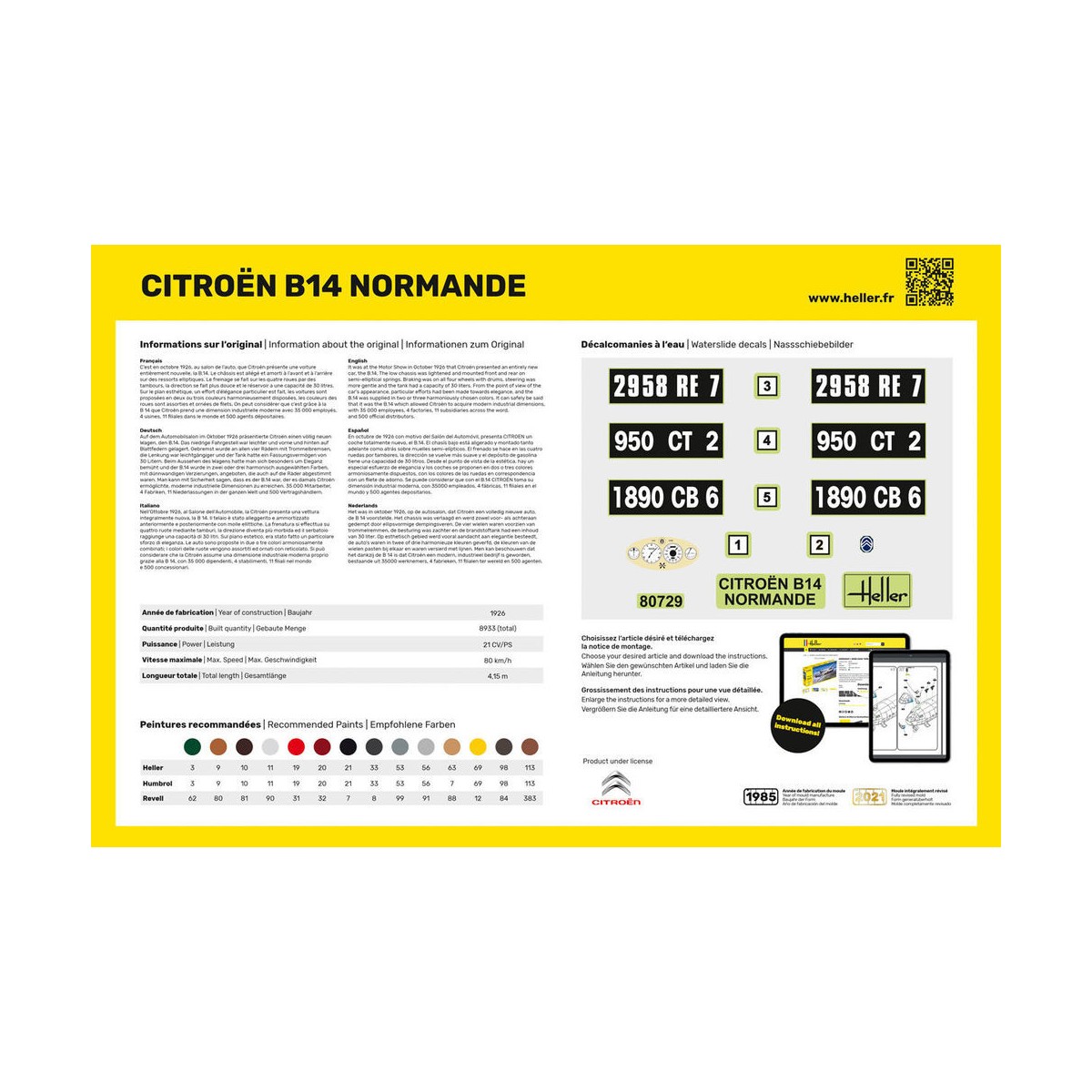 Citroen B14 Normande 1/24 Heller + glue and paints Heller 56729 - 3