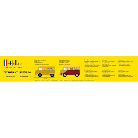 HEL-56744-Cotroën HY 1/24 Heller + glue and paints - HEL-56744