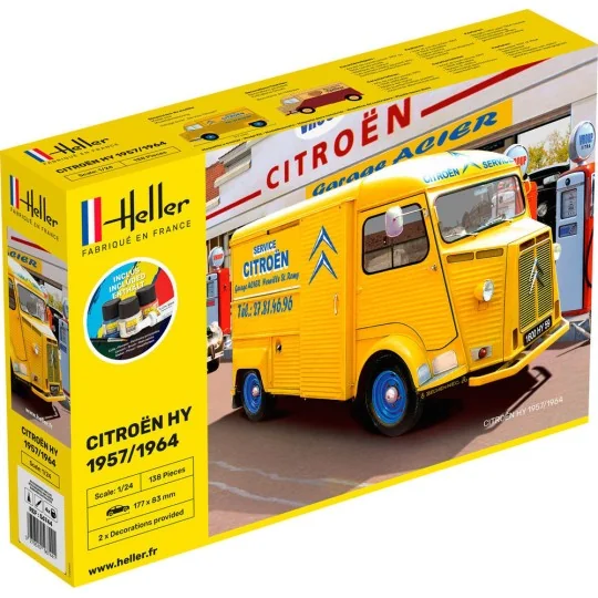 Cotroën HY 1/24 Heller + colle et peintures Heller HEL-56744 - 1 HEL-56744-Cotroën HY 1/24 Heller + colle et peintures - HEL-56744