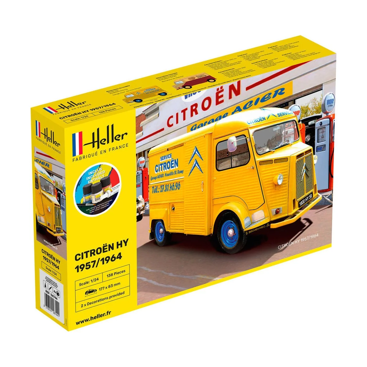 Cotroën HY 1/24 Heller + colle et peintures Heller HEL-56744 - 1 Cotroën HY 1/24 Heller + colle et peintures Heller HEL-56744 - 1