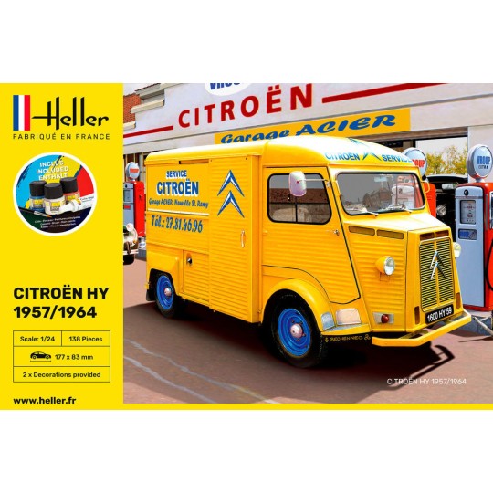 HEL-56744-Cotroën HY 1/24 Heller + glue and paints - HEL-56744