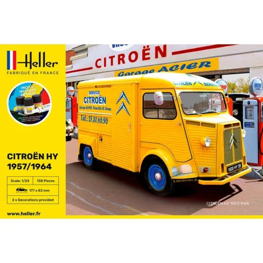 Cotroën HY 1/24 Heller + colle et peintures Heller HEL-56744 - 2 HEL-56744-Cotroën HY 1/24 Heller + colle et peintures - HEL-56744