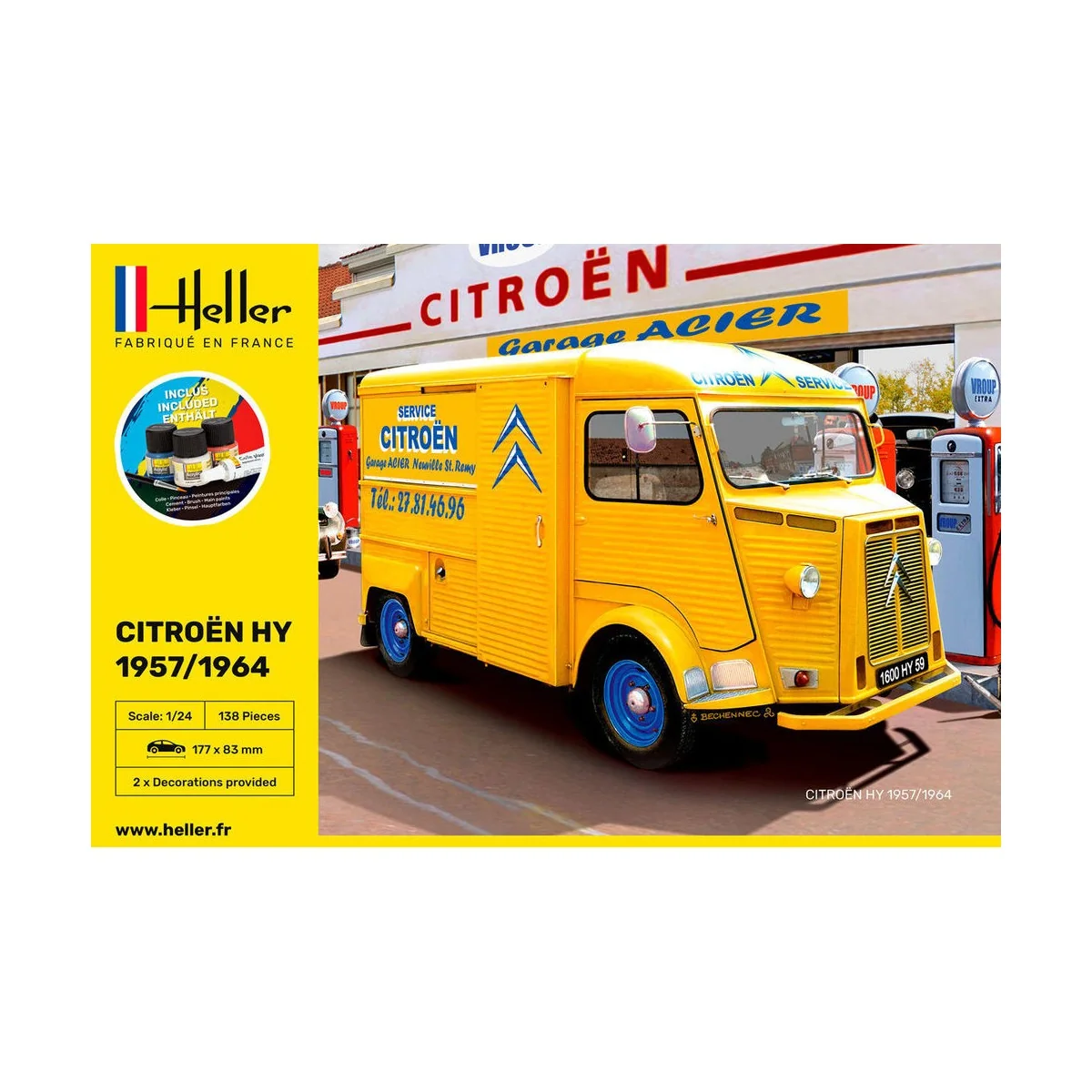 Cotroën HY 1/24 Heller + colle et peintures Heller HEL-56744 - 2 Cotroën HY 1/24 Heller + colle et peintures Heller HEL-56744 - 2