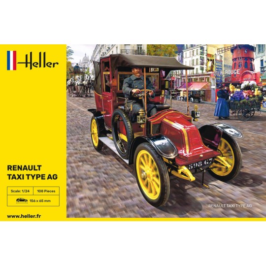 HEL-30705-Renault Taxi Type AG 1/24 Heller - HEL-30705