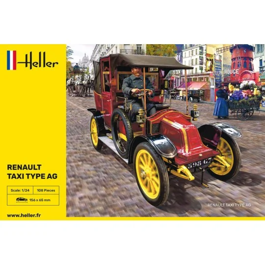 HEL-30705-Renault Taxi Type AG 1/24 Heller - HEL-30705