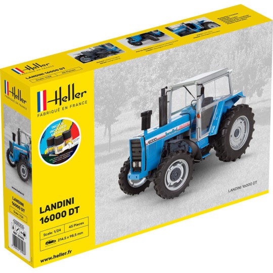 HEL-57403-Tracteur LANDINI 16000 DT 1/24 Heller + colle et peinturesTracteur LANDINI 16000 DT 1/24 Heller + colle et peintures