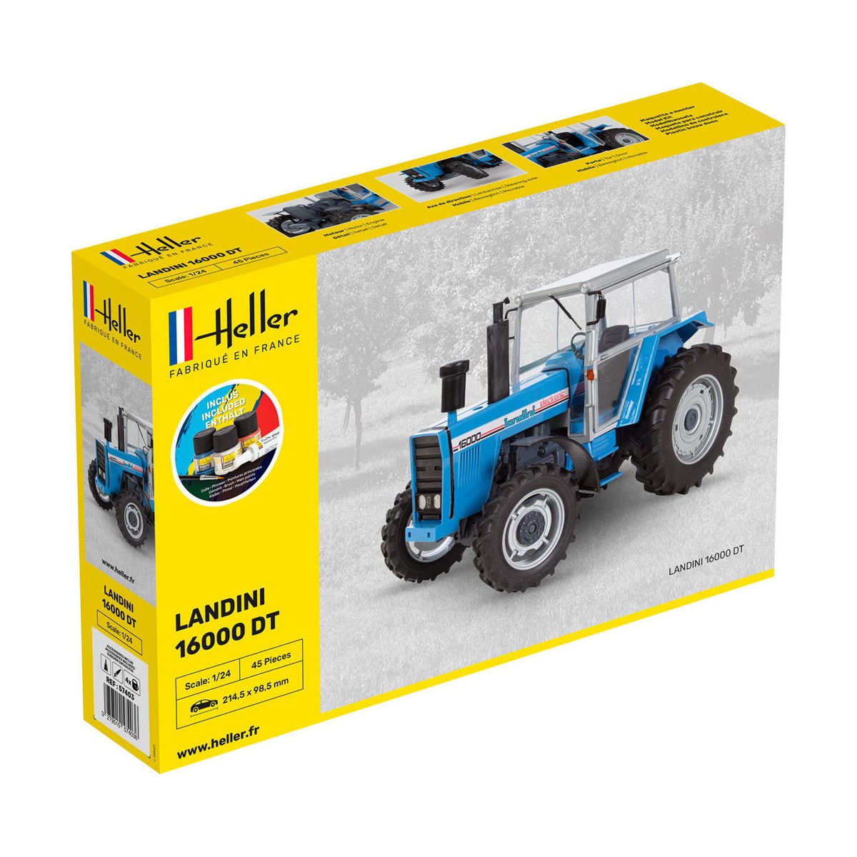 Tracteur LANDINI 16000 DT 1/24 Heller + colle et peinturesTracteur LANDINI 16000 DT 1/24 Heller + colle et peintures Heller HEL-