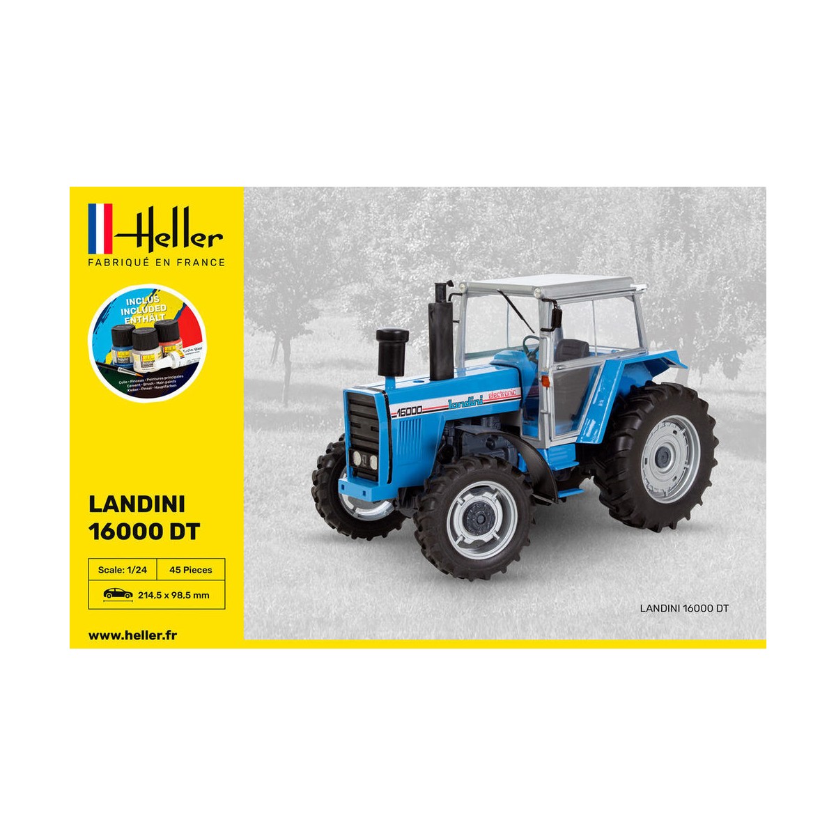 Tracteur LANDINI 16000 DT 1/24 Heller + colle et peinturesTracteur LANDINI 16000 DT 1/24 Heller + colle et peintures Heller HEL-