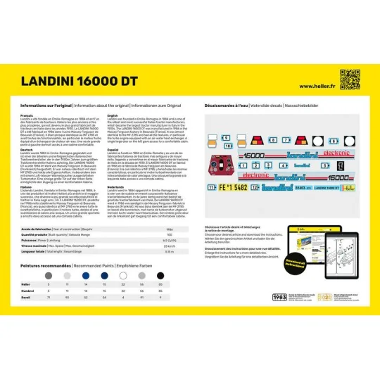 Tracteur LANDINI 16000 DT 1/24 Heller + colle et peinturesTracteur LANDINI 16000 DT 1/24 Heller + colle et peintures Heller HEL- HEL-57403-Tracteur LANDINI 16000 DT 1/24 Heller + colle et peinturesTracteur LANDINI 16000 DT 1/24 Heller + colle et peintures - HEL-57403