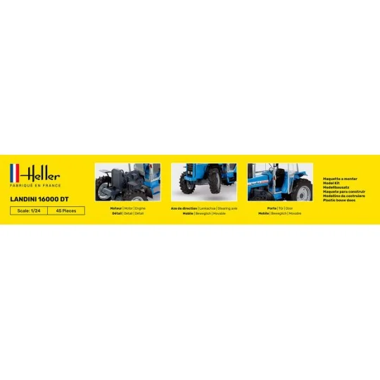 Tracteur LANDINI 16000 DT 1/24 Heller + colle et peinturesTracteur LANDINI 16000 DT 1/24 Heller + colle et peintures Heller HEL- HEL-57403-Tracteur LANDINI 16000 DT 1/24 Heller + colle et peinturesTracteur LANDINI 16000 DT 1/24 Heller + colle et peintures - HEL-57403