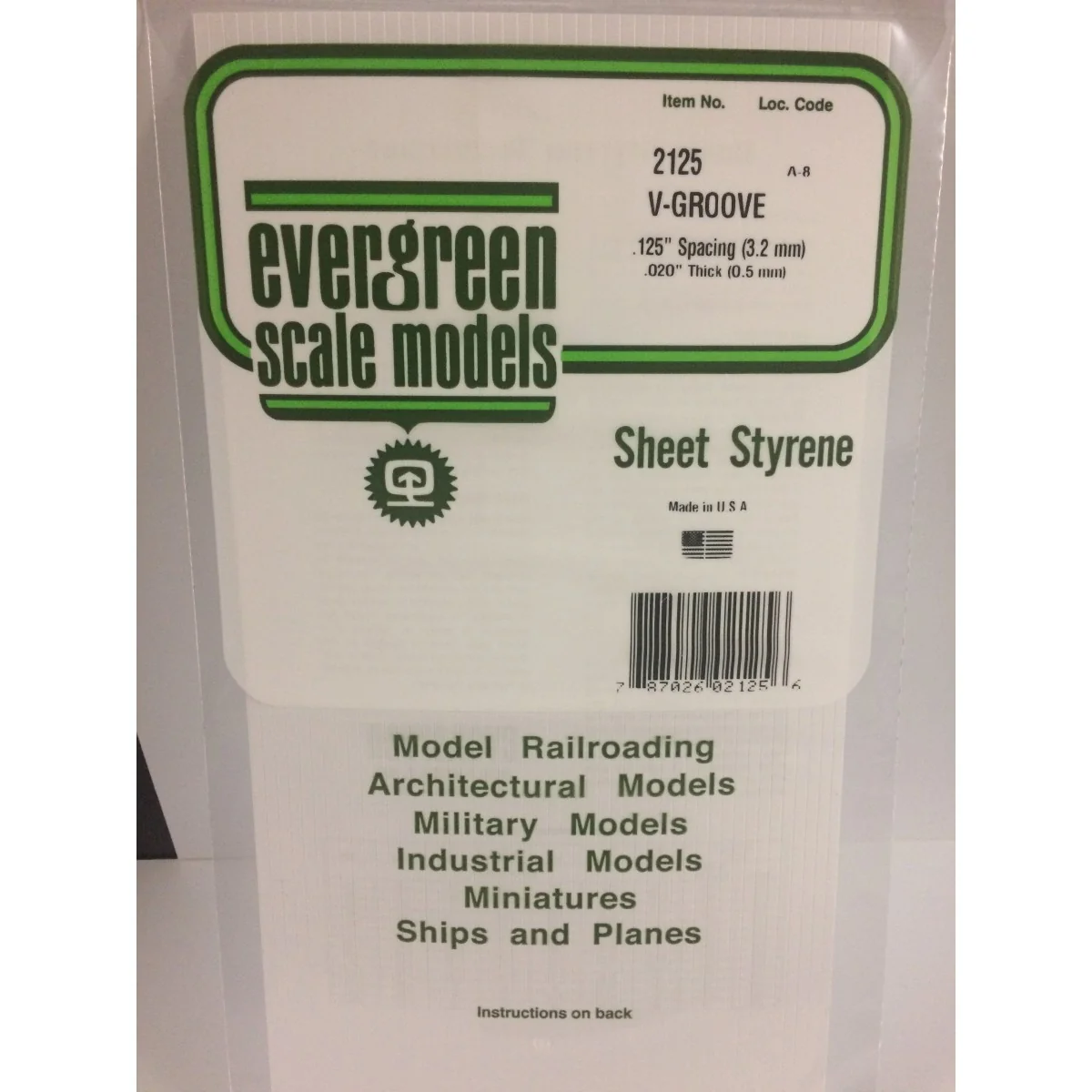 V-grooved plate 0.50x3.2x150x300mm Ref: 2125 - Evergreen - S1372125... V-grooved plate 0.50x3.2x150x300mm Ref: 2125 - Evergreen - S1372125...