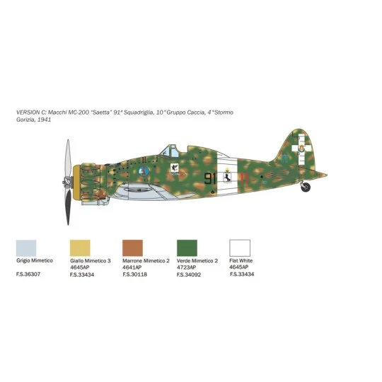 Macchi MC.200 Saetta 1/48 Italeri Italeri I2815 - 6 I2815-Macchi MC.200 Saetta 1/48 Italeri - I2815