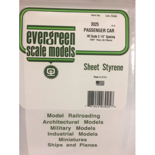 S1373025-Grooved side panel for passenger car 0.75x0.64x150x300mm Ref: 3025 - Evergreen - S1373025