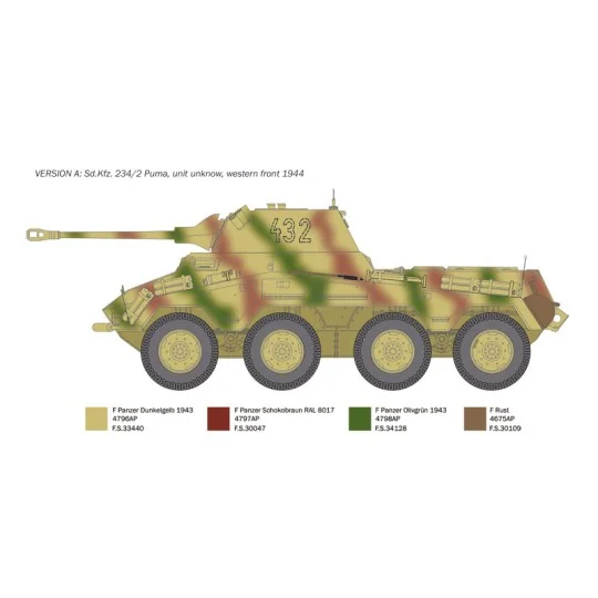 Armored Sd.Kfz.234/2 Puma 1/35 Italeri Italeri I6572 - 4 I6572-Armored Sd.Kfz.234/2 Puma 1/35 Italeri - I6572