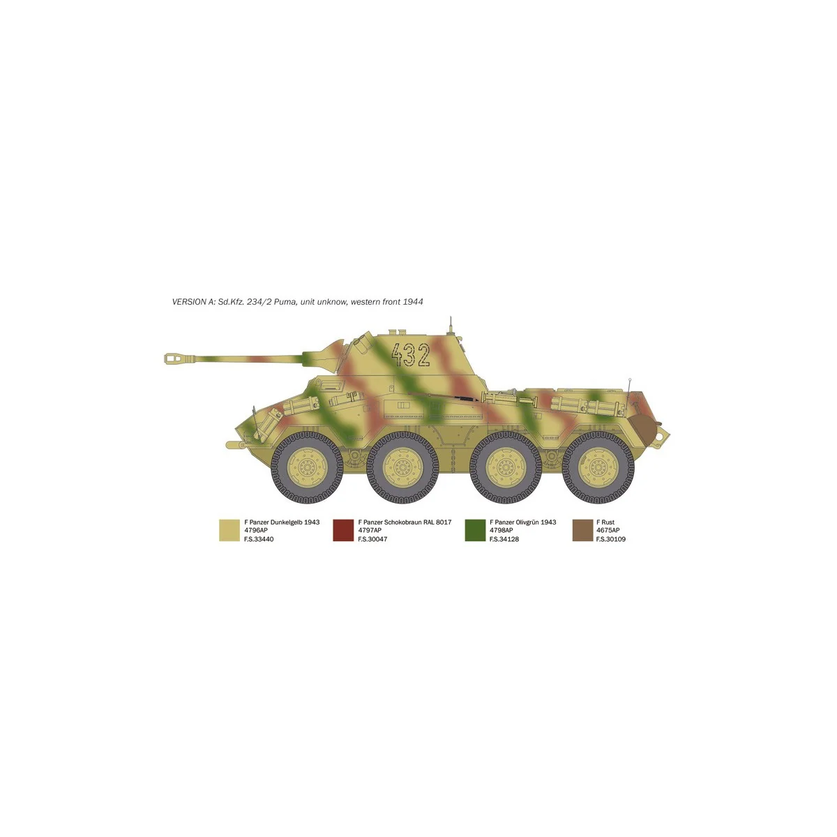 Armored Sd.Kfz.234/2 Puma 1/35 Italeri Italeri I6572 - 4 Armored Sd.Kfz.234/2 Puma 1/35 Italeri Italeri I6572 - 4