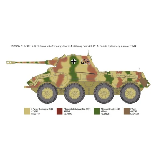 Armored Sd.Kfz.234/2 Puma 1/35 Italeri Italeri I6572 - 6 I6572-Armored Sd.Kfz.234/2 Puma 1/35 Italeri - I6572