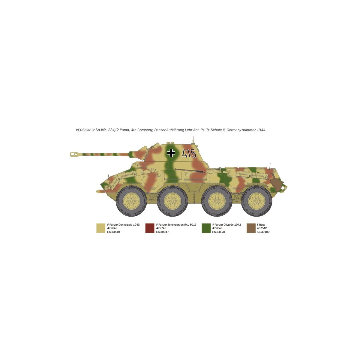 Armored Sd.Kfz.234/2 Puma 1/35 Italeri Italeri I6572 - 6 Armored Sd.Kfz.234/2 Puma 1/35 Italeri Italeri I6572 - 6