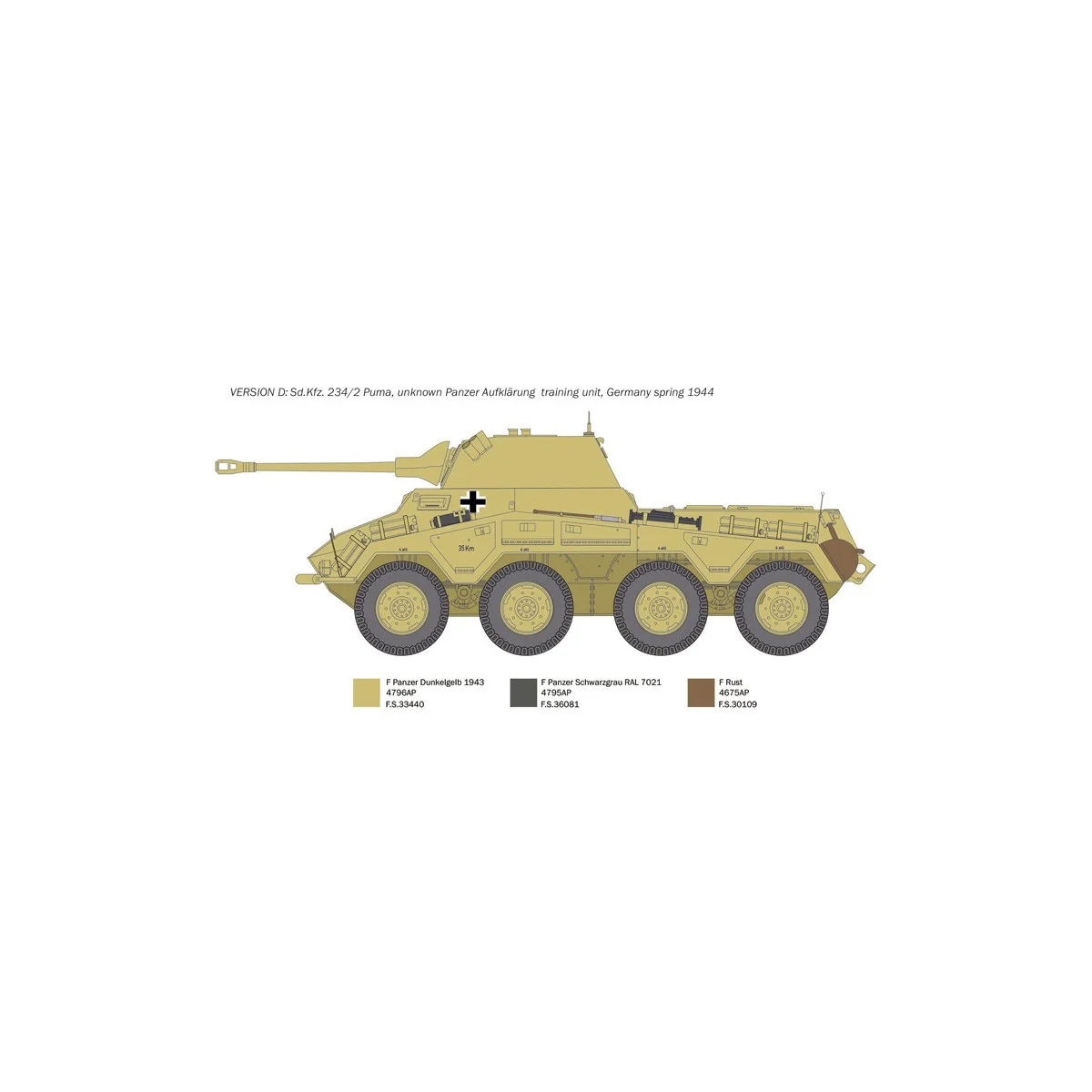 Armored Sd.Kfz.234/2 Puma 1/35 Italeri Italeri I6572 - 7 Armored Sd.Kfz.234/2 Puma 1/35 Italeri Italeri I6572 - 7