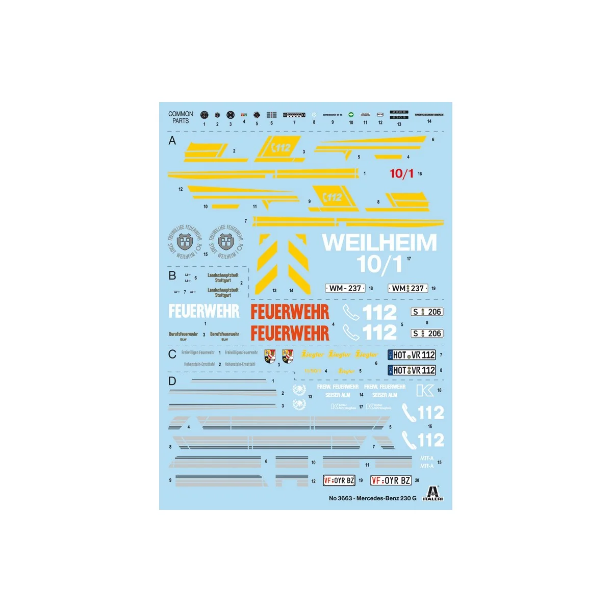 Mercedes G230 Firefighters 1/24 Italeri Italeri I3663 - 3