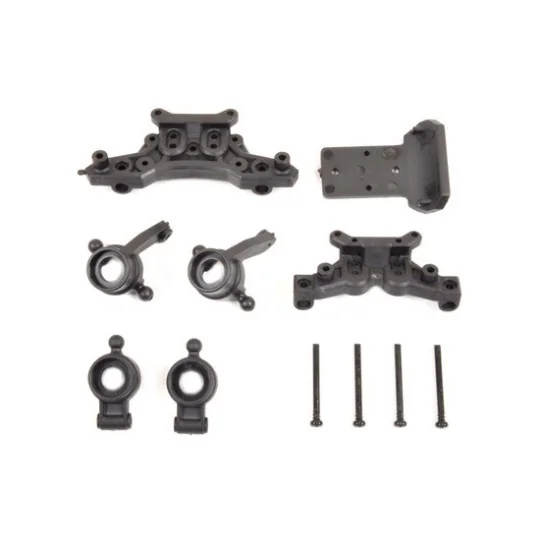 T4933/06N-Fusées de roues + support amort. Pirate Booster Tracker Dune Ripper T2M