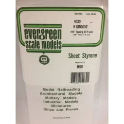 Plaque rainurée en V 1.0x0.75x150x300mm Ref : 4030 - Evergreen Evergreen S1374030 - 1