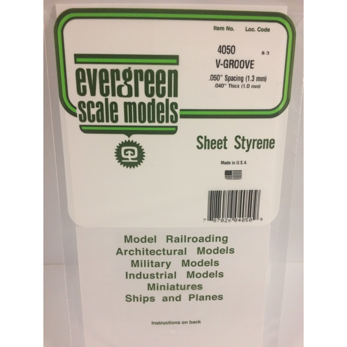 V-groove plate 1.0x1.3x150x300mm Ref: 4050 - Evergreen - S1374050 V-groove plate 1.0x1.3x150x300mm Ref: 4050 - Evergreen - S1374050